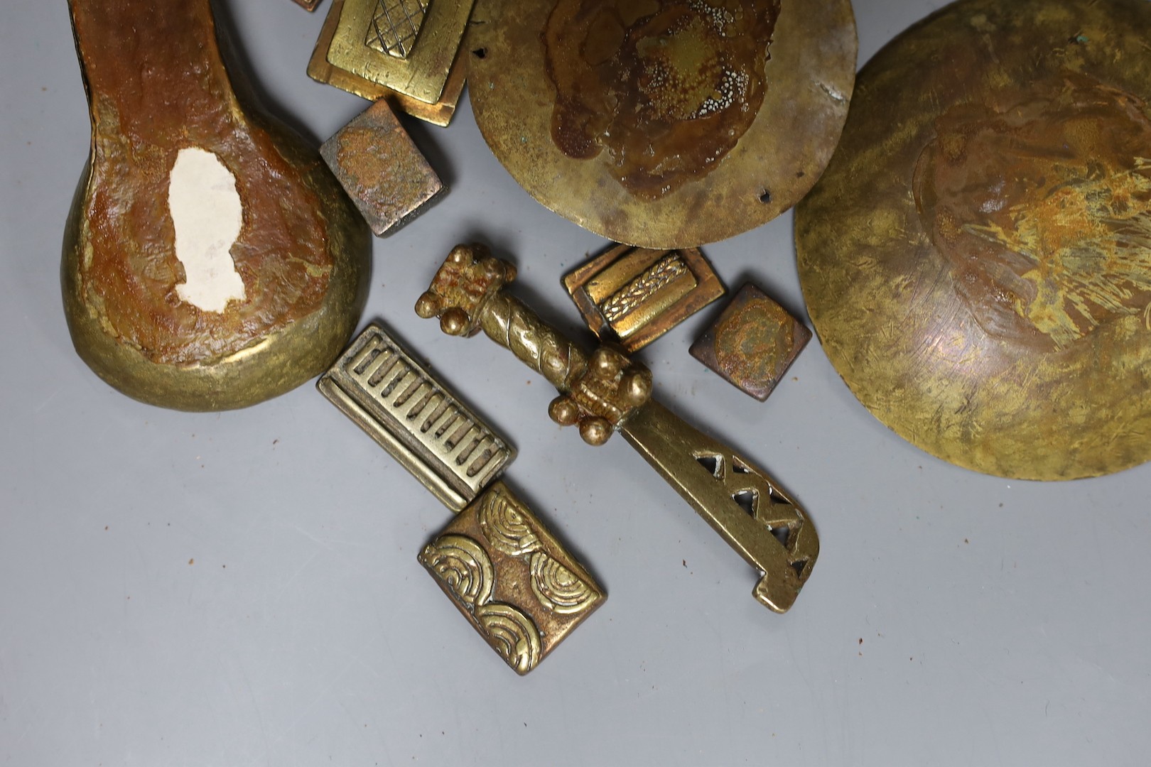 A group of Ashanti / Akan tribe gold dust weights and measures